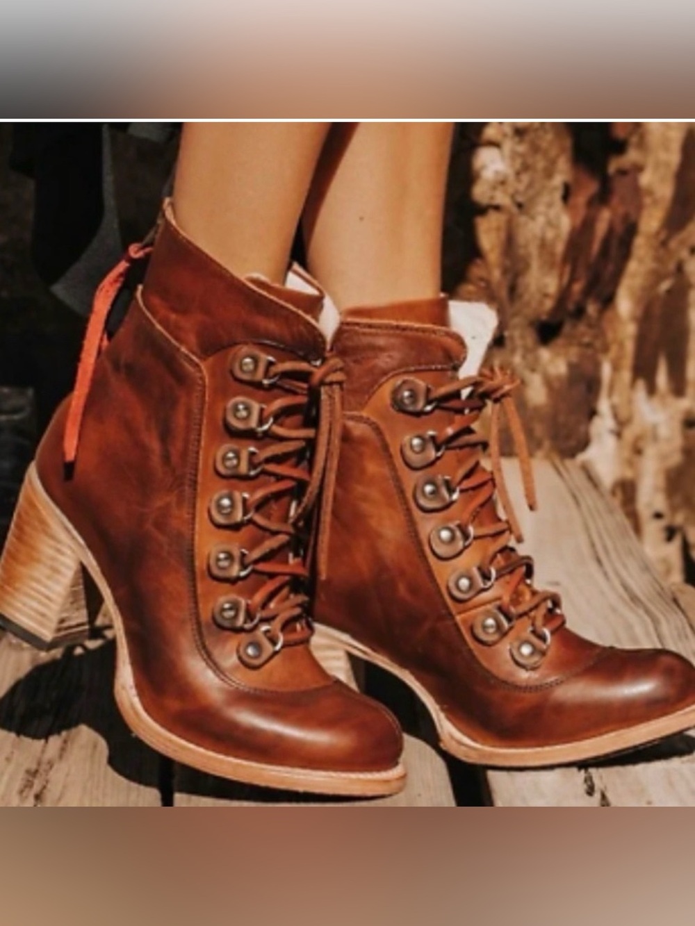 Freebird Borow by Steven Brown Leather Lace-Up Ankle Boots